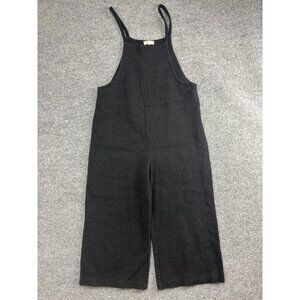 Madewell Jumpsuit Womens Small Black Textured Wide Leg Cropped Romper